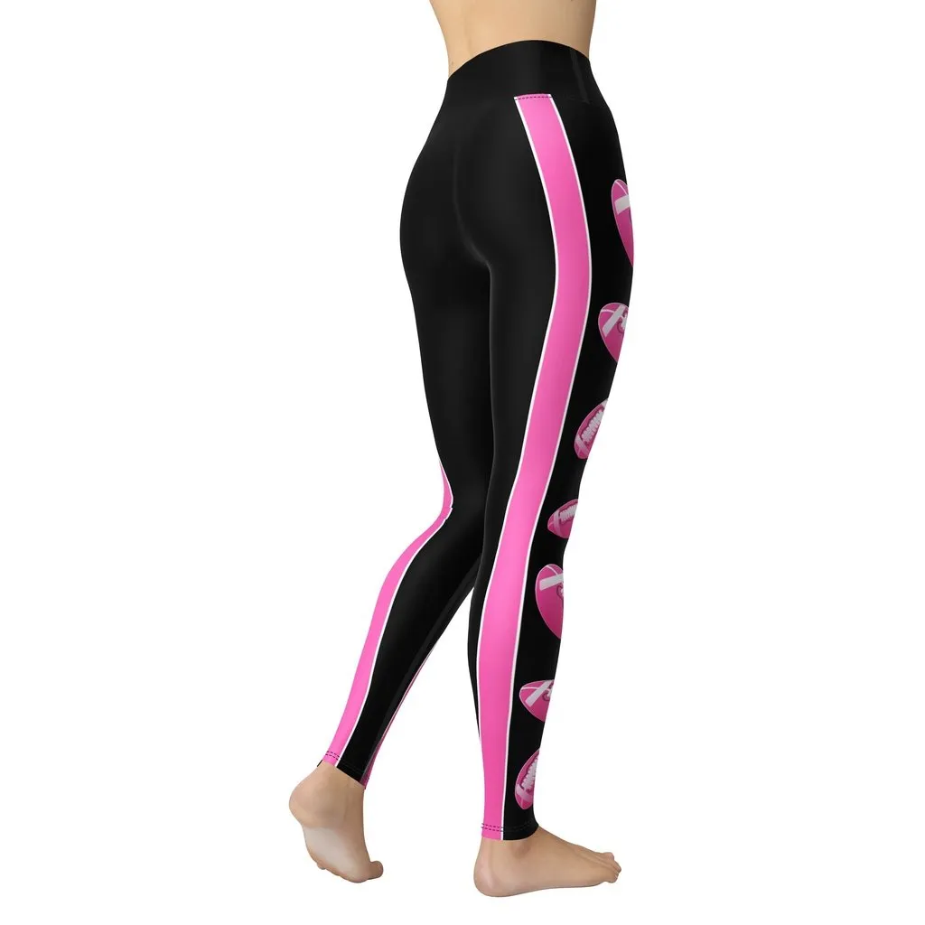 Pink Football Yoga Leggings