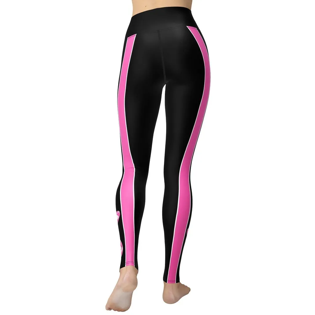 Pink Football Yoga Leggings