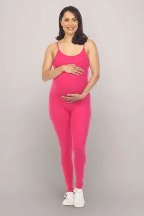 Pink Fuchsia One Piece Maternity Jumpsuit