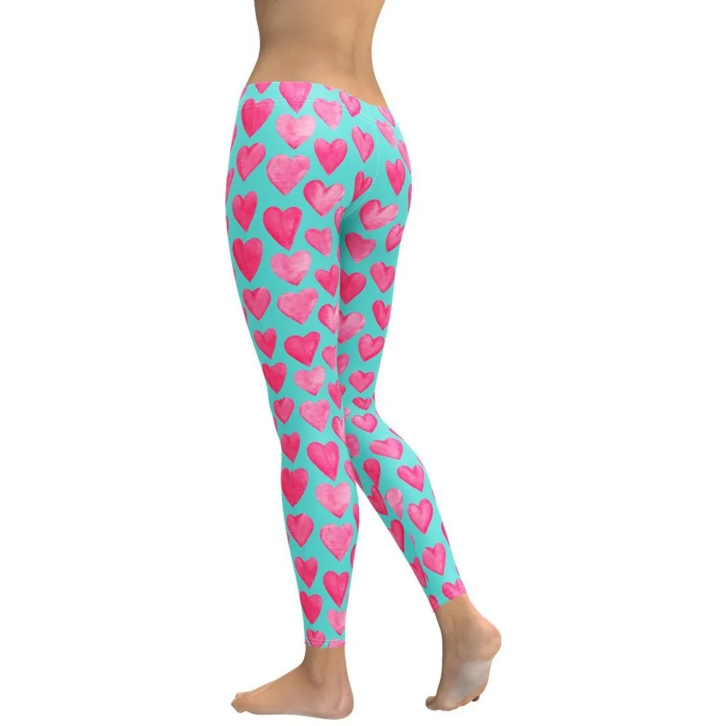 Pink Hearts Leggings