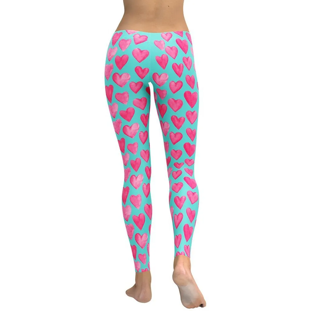 Pink Hearts Leggings