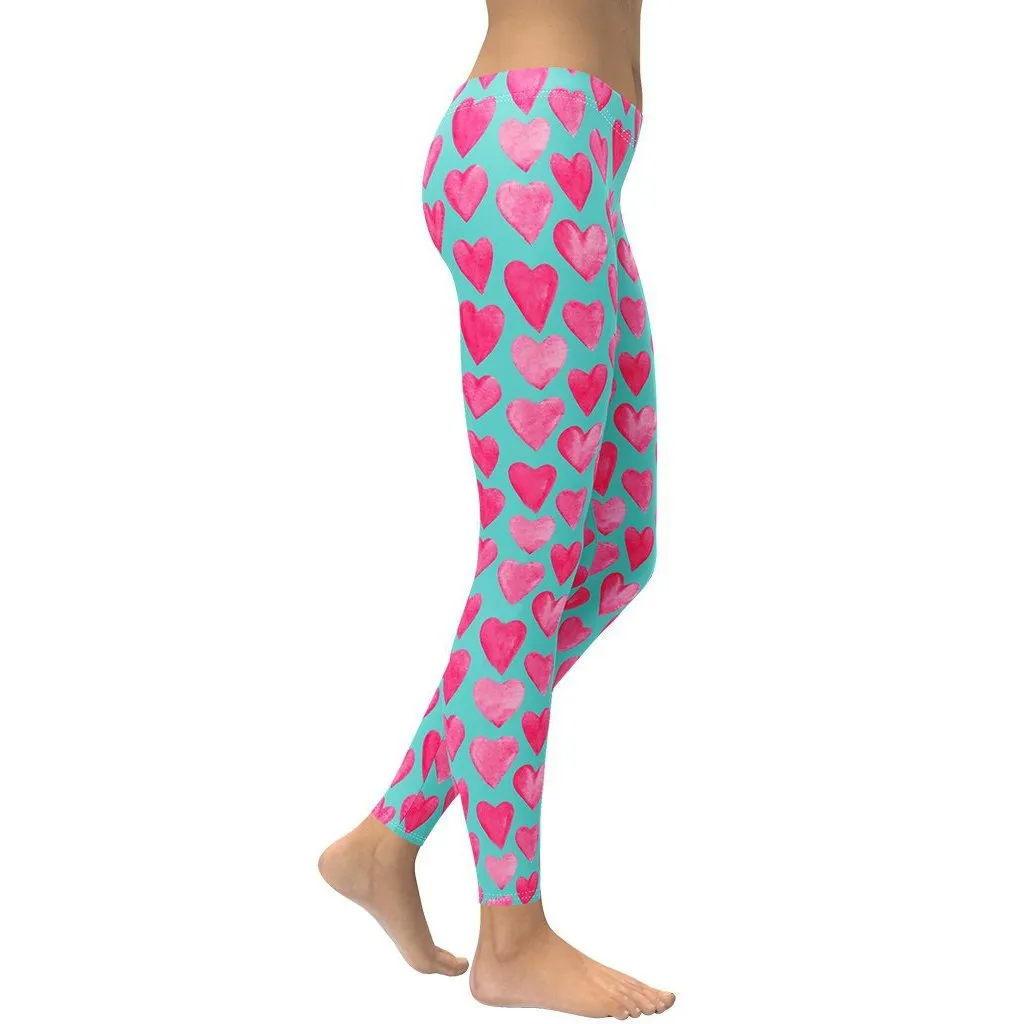 Pink Hearts Leggings