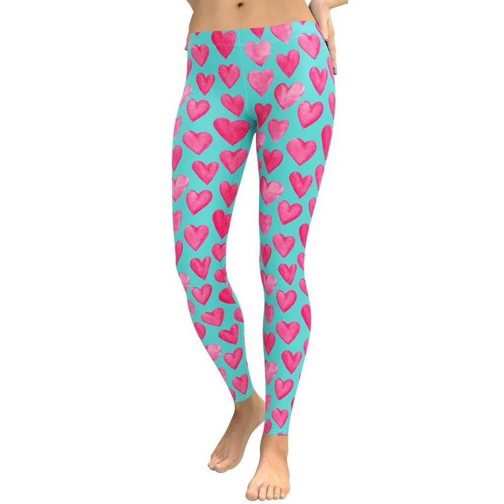 Pink Hearts Leggings