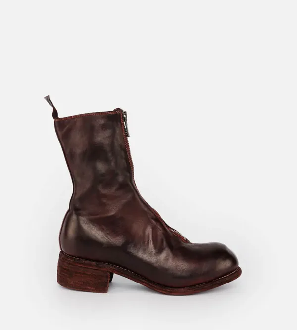 PL2 Front Zip Mid Boot - Burgundy