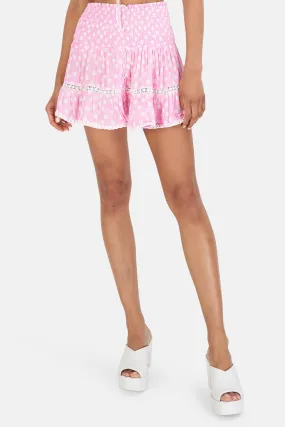 Pomponette Dot Skirt Pink