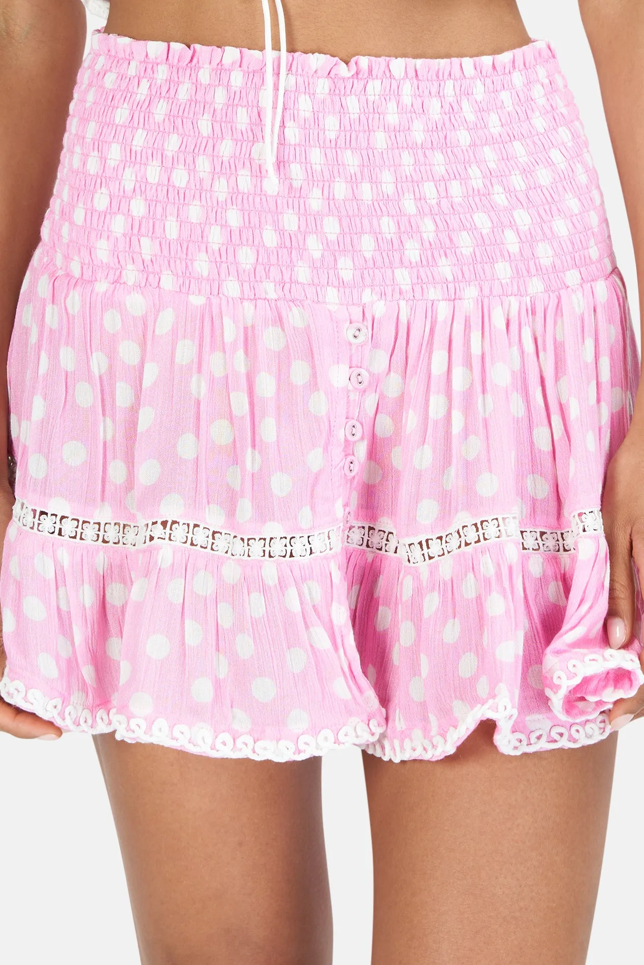 Pomponette Dot Skirt Pink