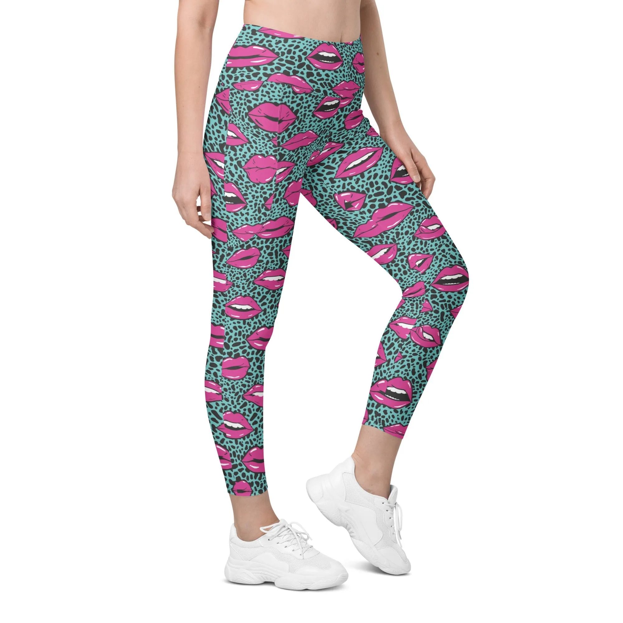 Pop Art Lips Leggings With Pockets