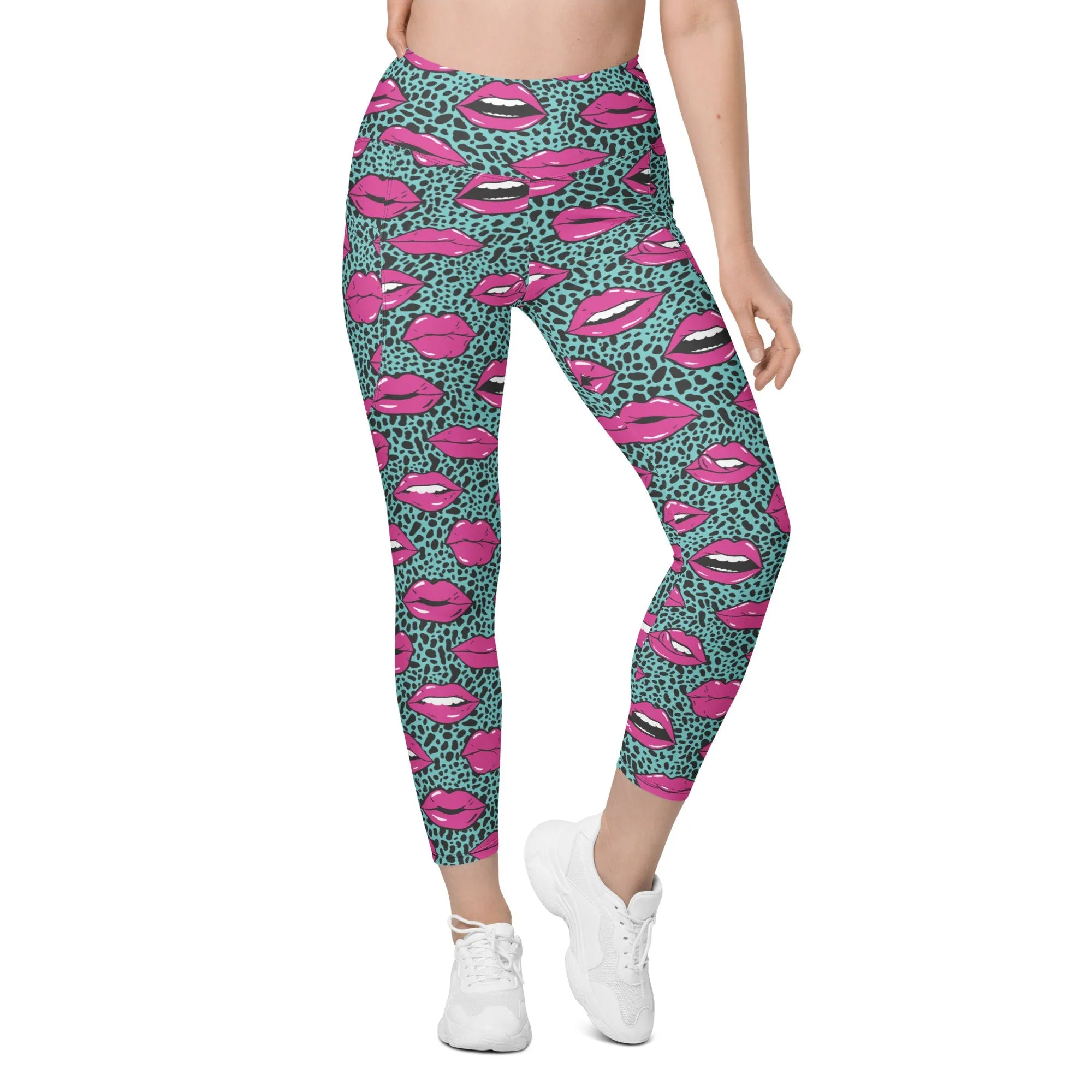 Pop Art Lips Leggings With Pockets