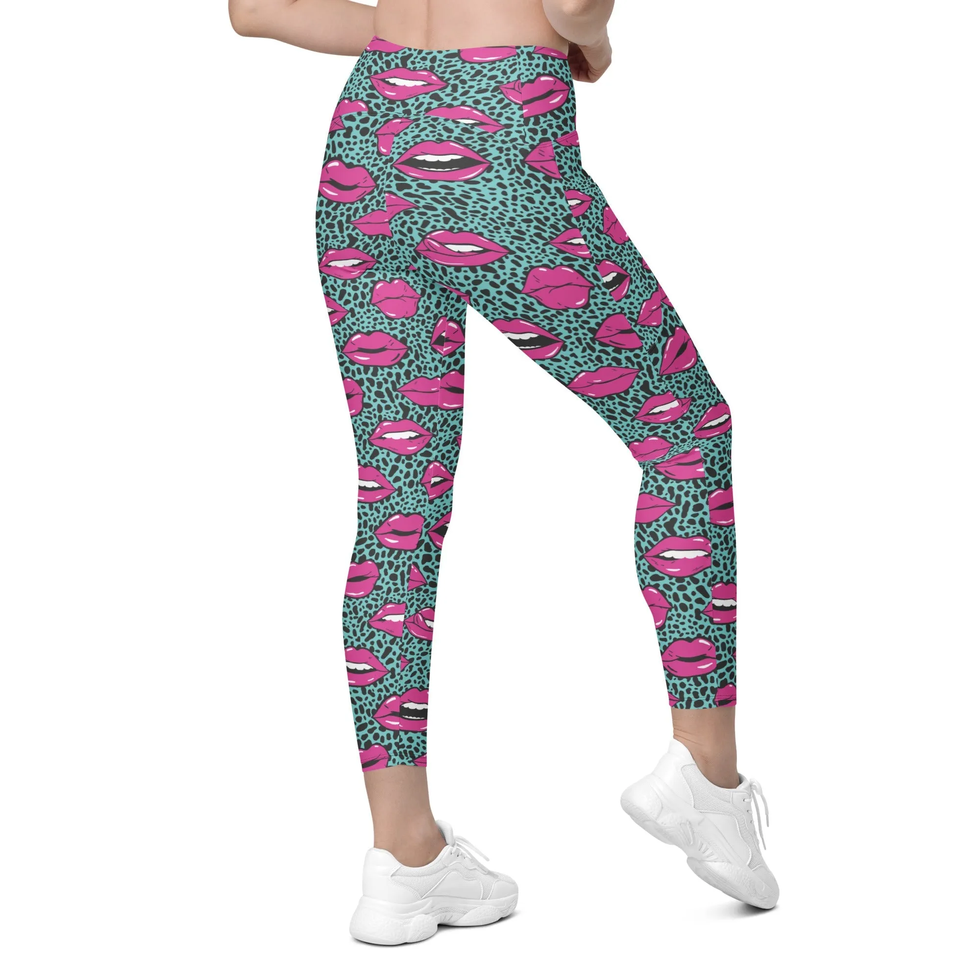 Pop Art Lips Leggings With Pockets