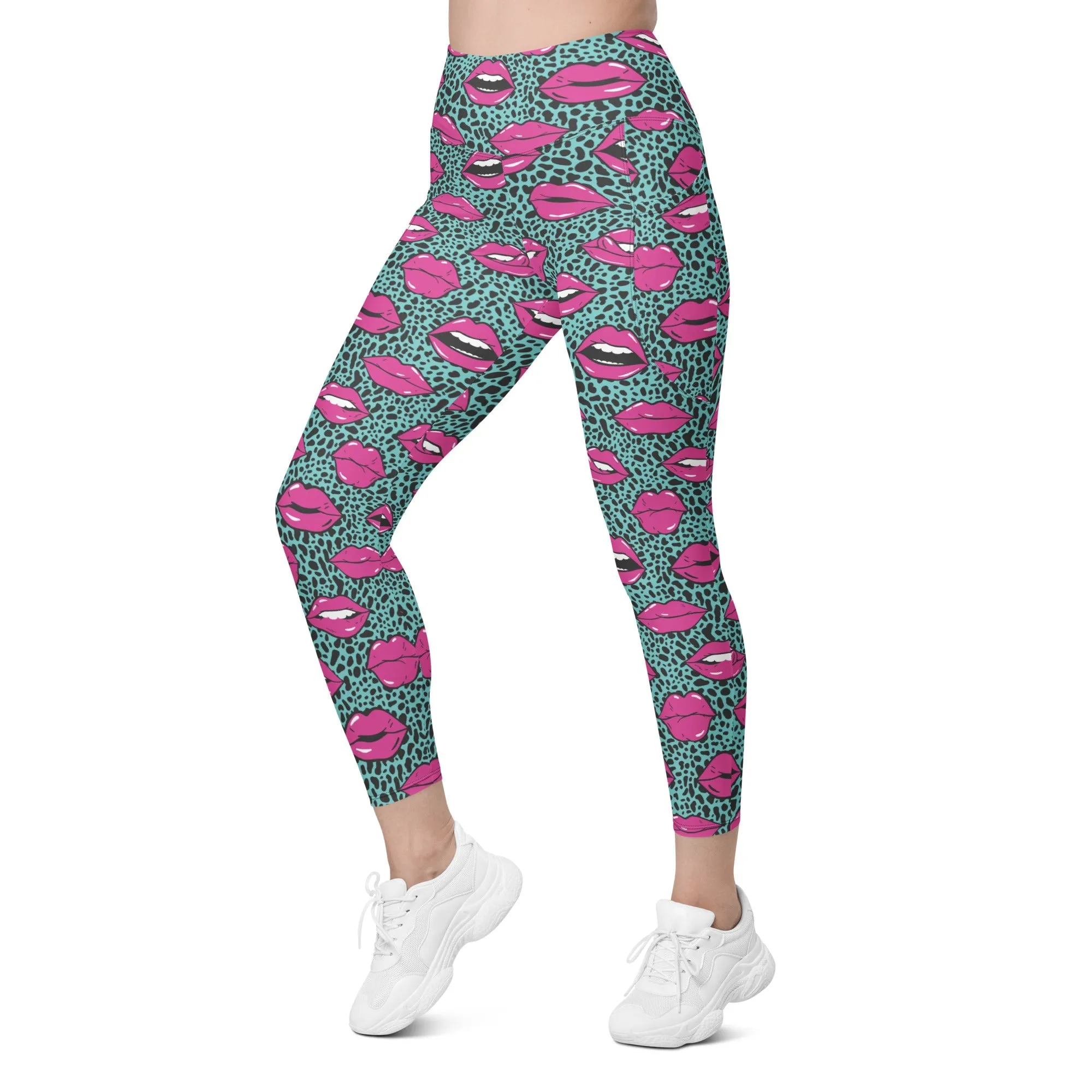 Pop Art Lips Leggings With Pockets