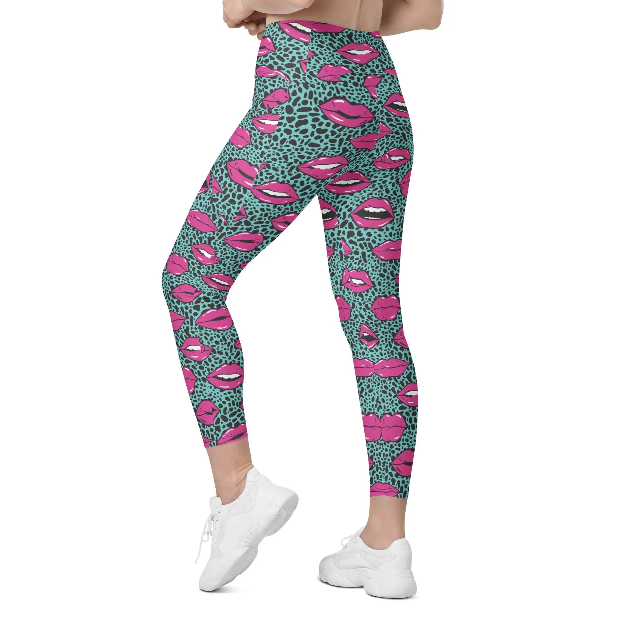 Pop Art Lips Leggings With Pockets