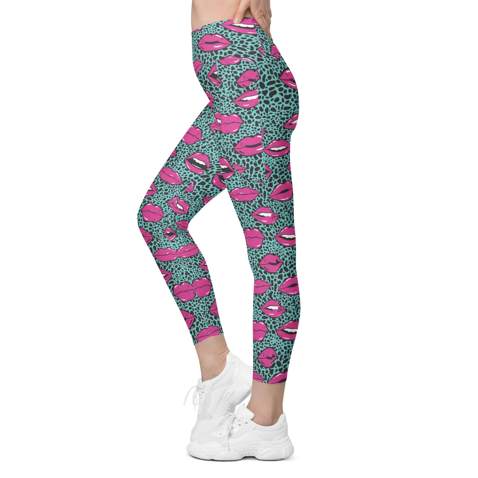 Pop Art Lips Leggings With Pockets