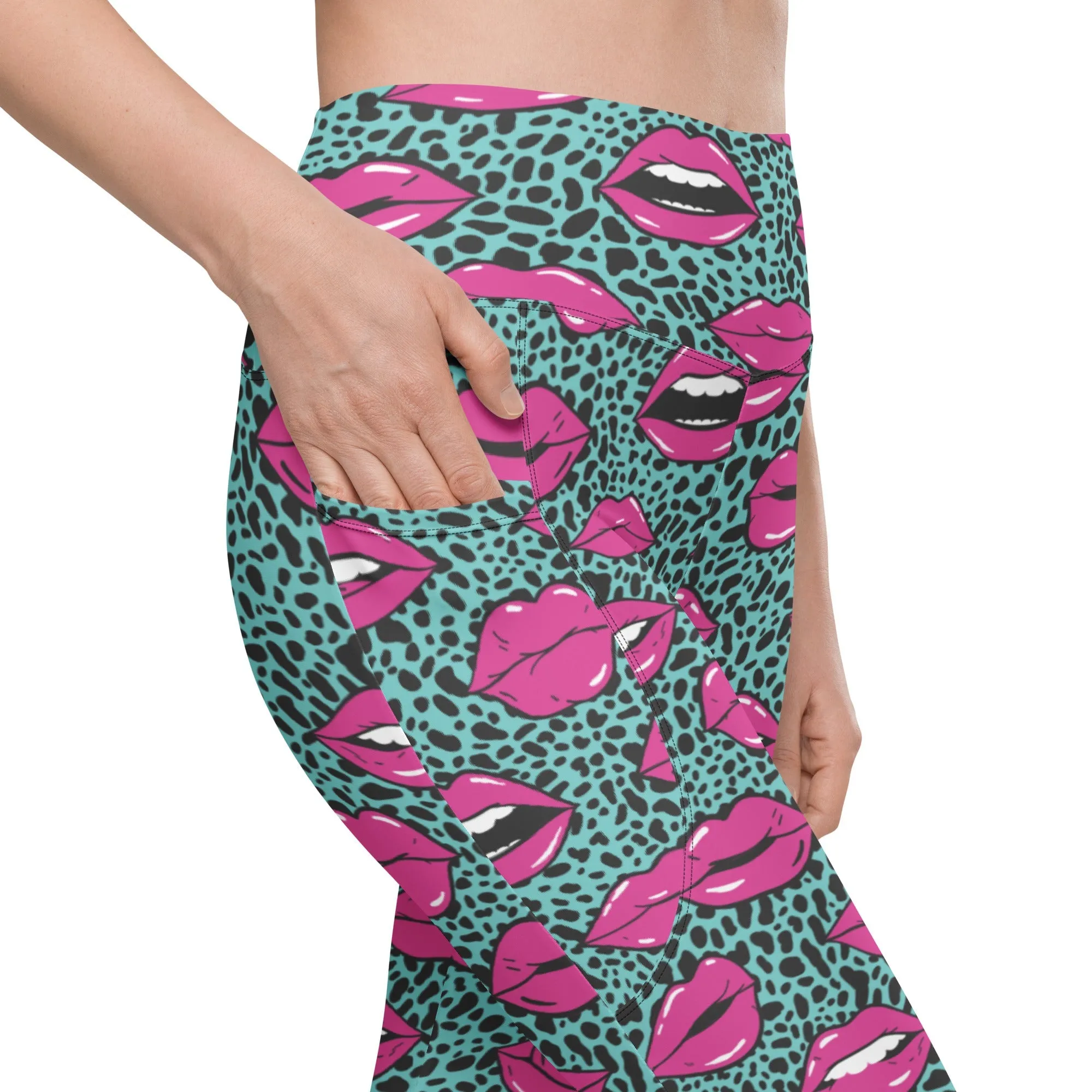 Pop Art Lips Leggings With Pockets