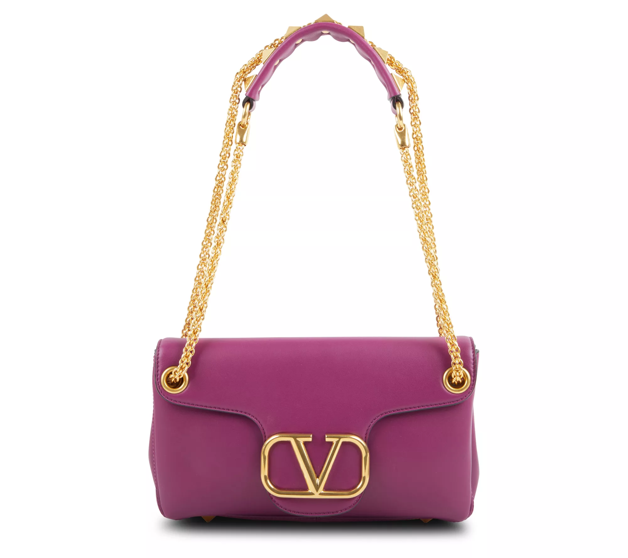 Pre-Owned Valentino Stud Sign Shoulder Bag, Prune