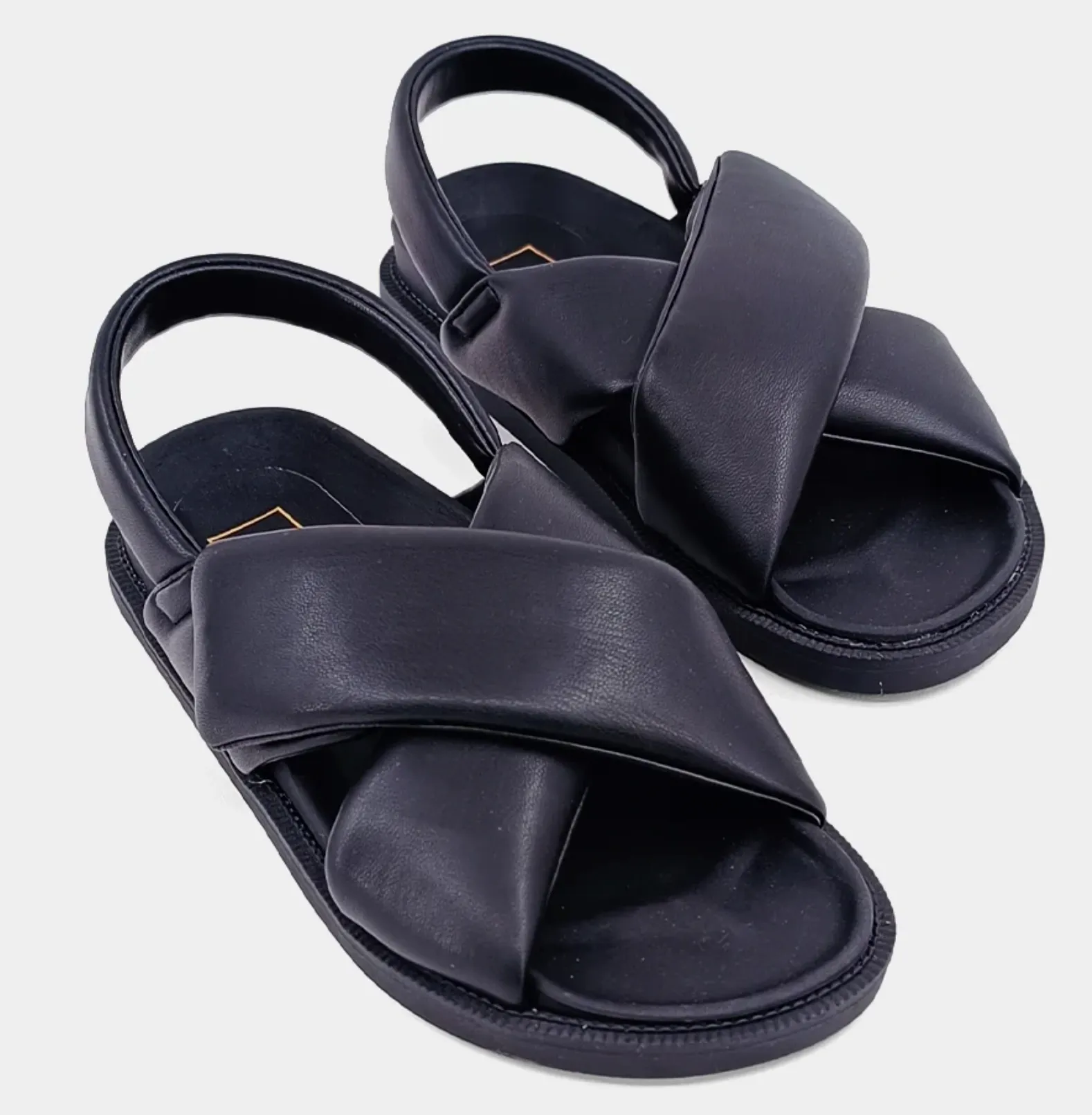 PREORDER Call It Casual Cushioned Strap Sandals (Black)