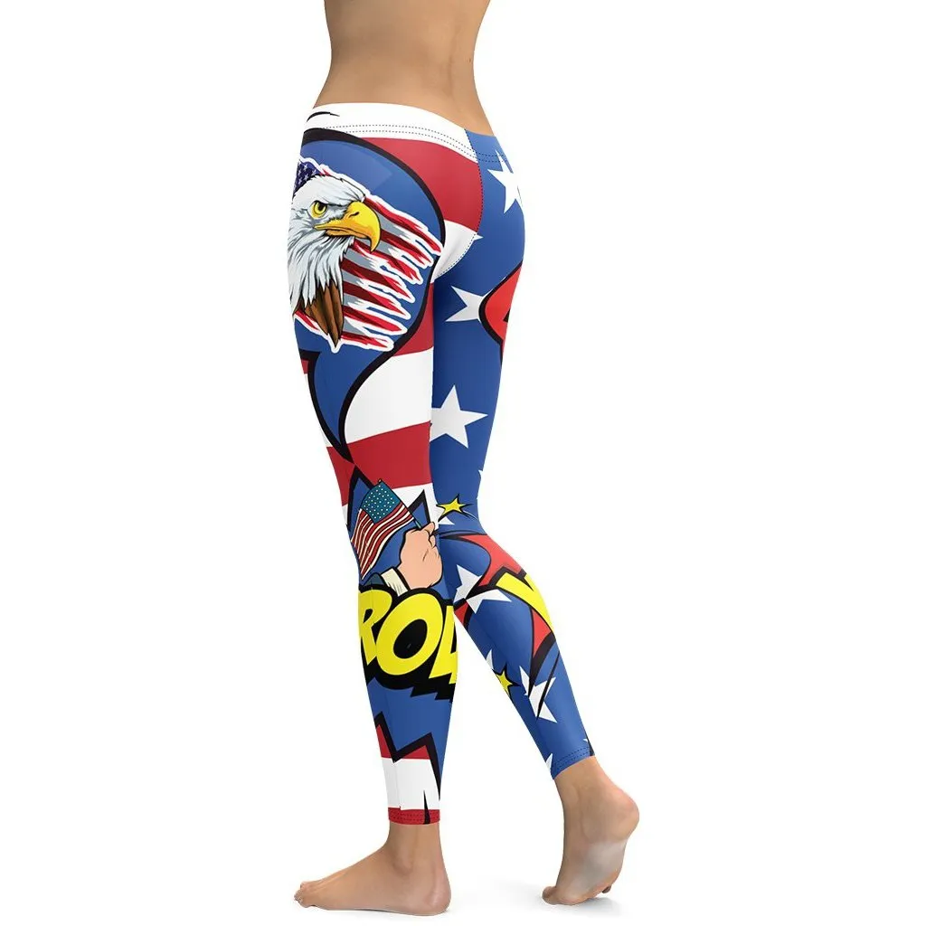 Proud American Pop Art Leggings