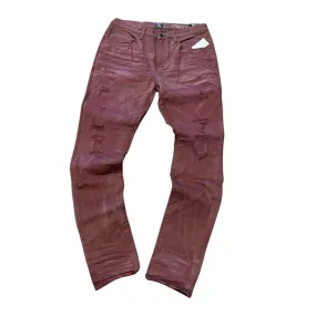 PRPS Bruised, Never Broken WINDSOR TAPERED SKINNY FIT  JEANS  Men’s -MAROON