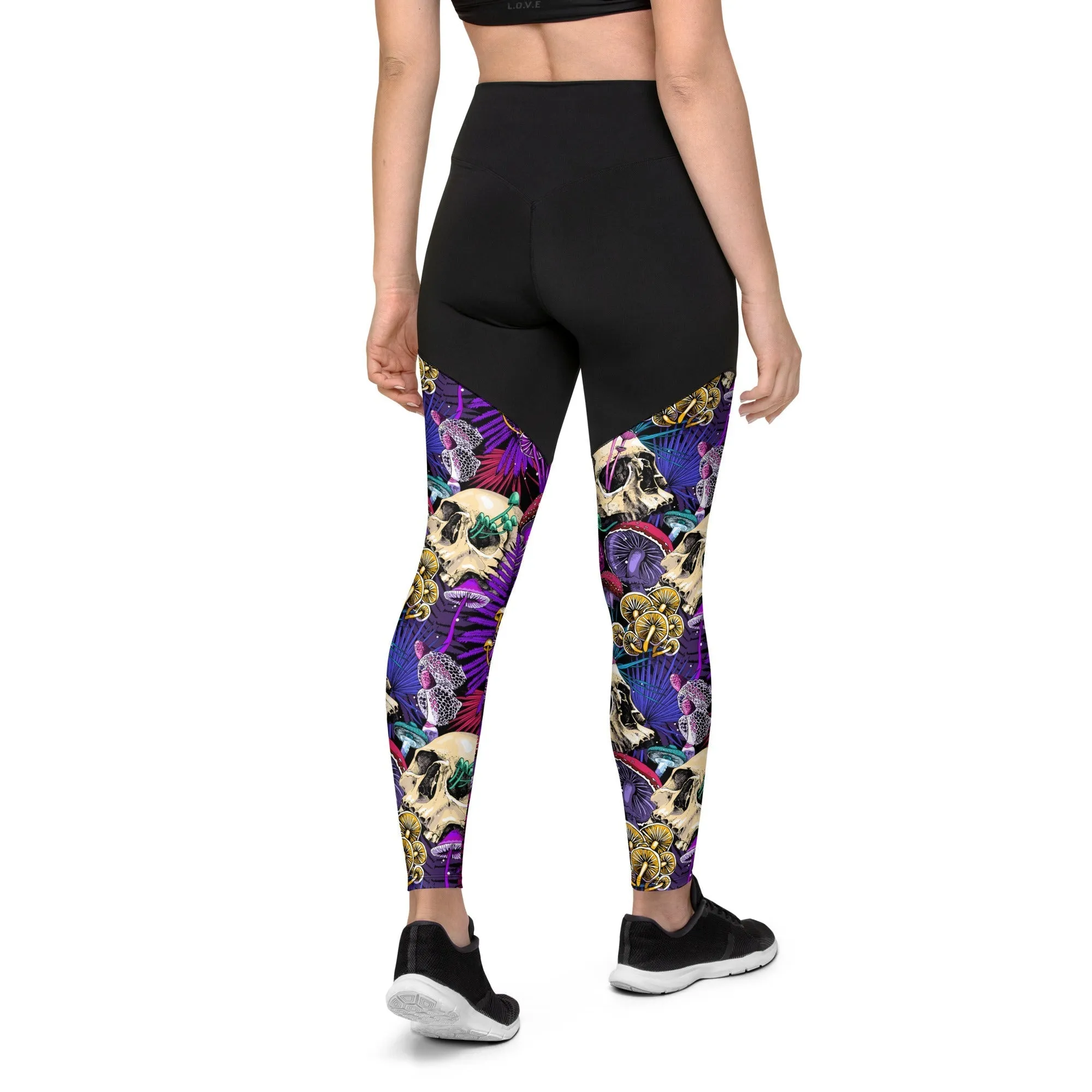 Psychedelic Skulls Compression Leggings