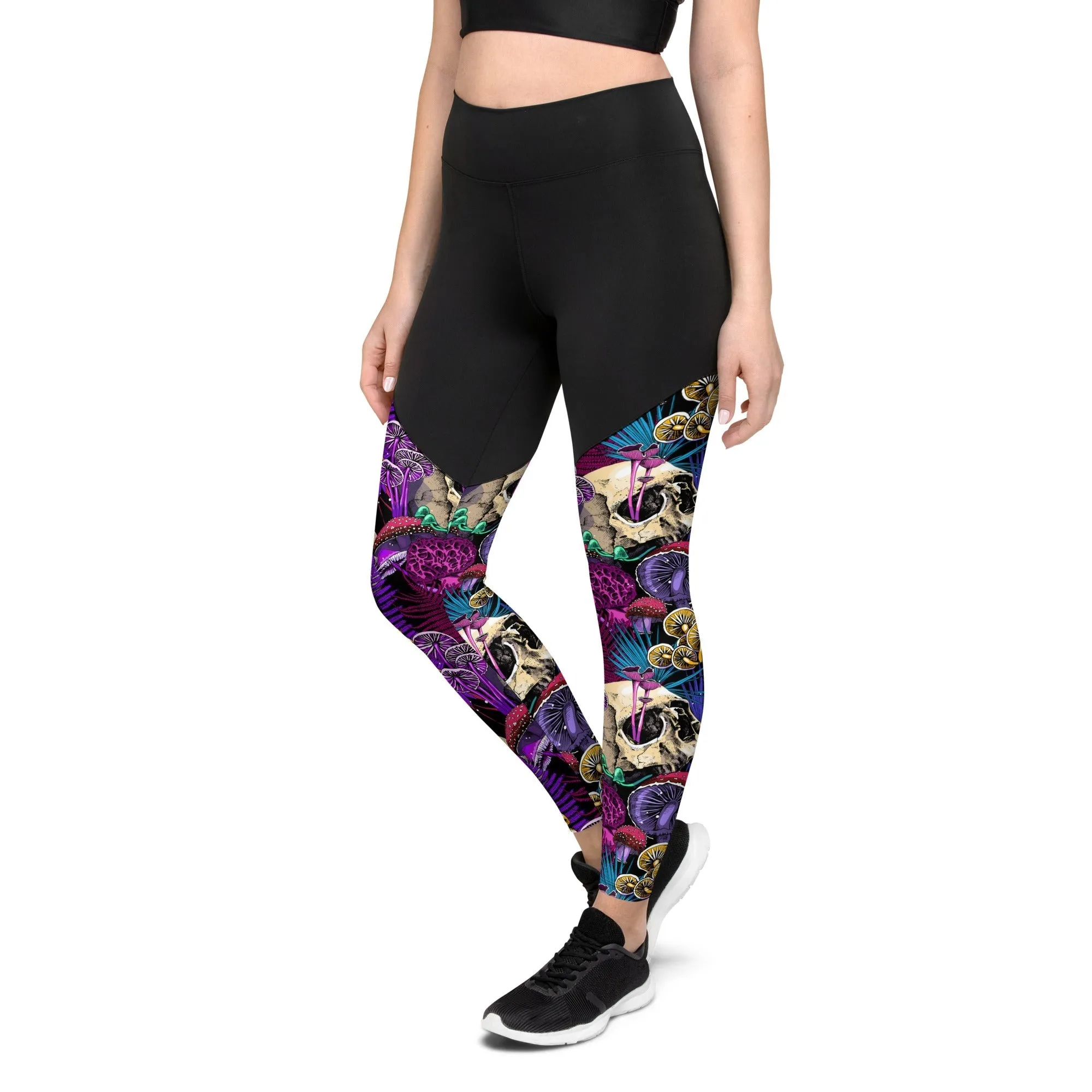 Psychedelic Skulls Compression Leggings