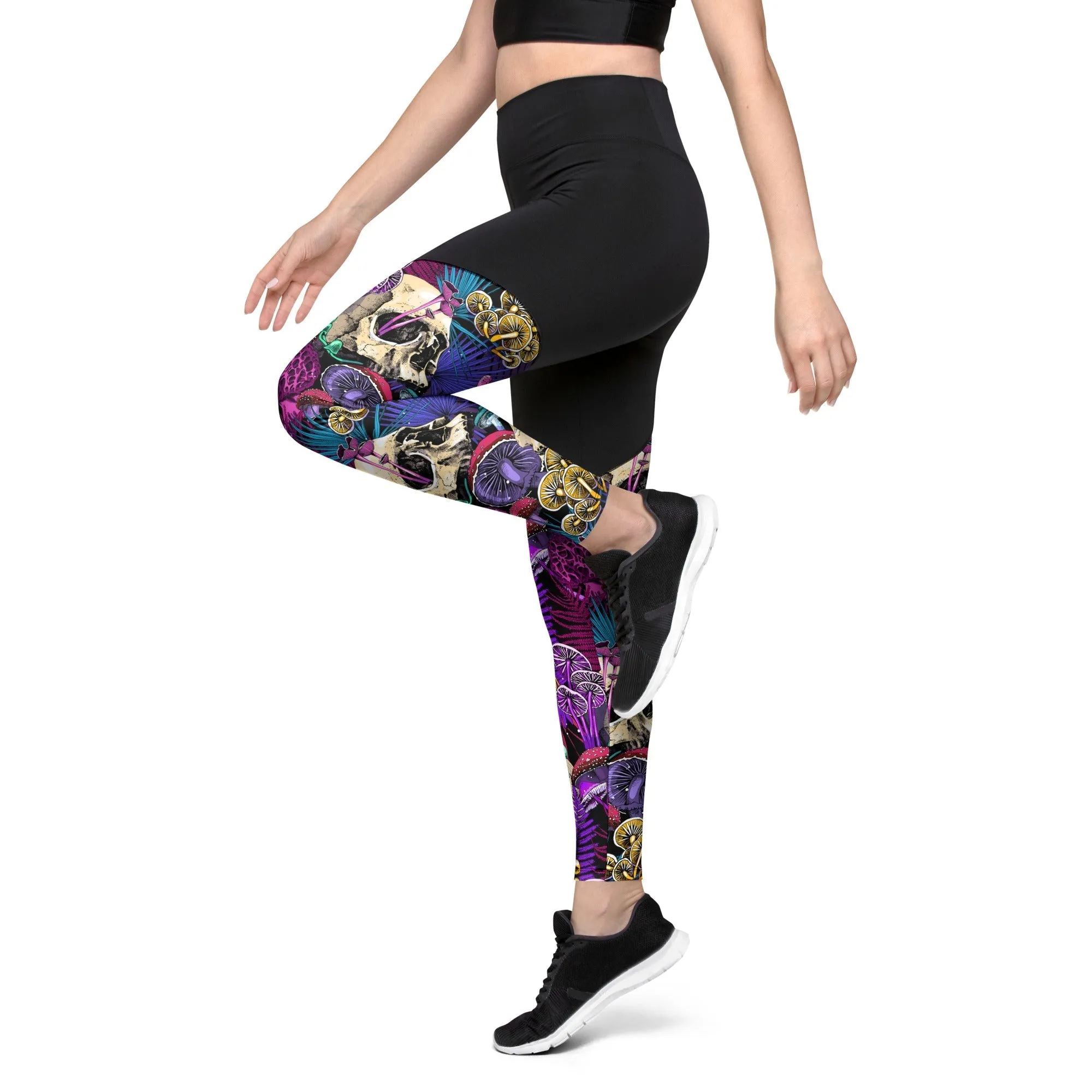 Psychedelic Skulls Compression Leggings