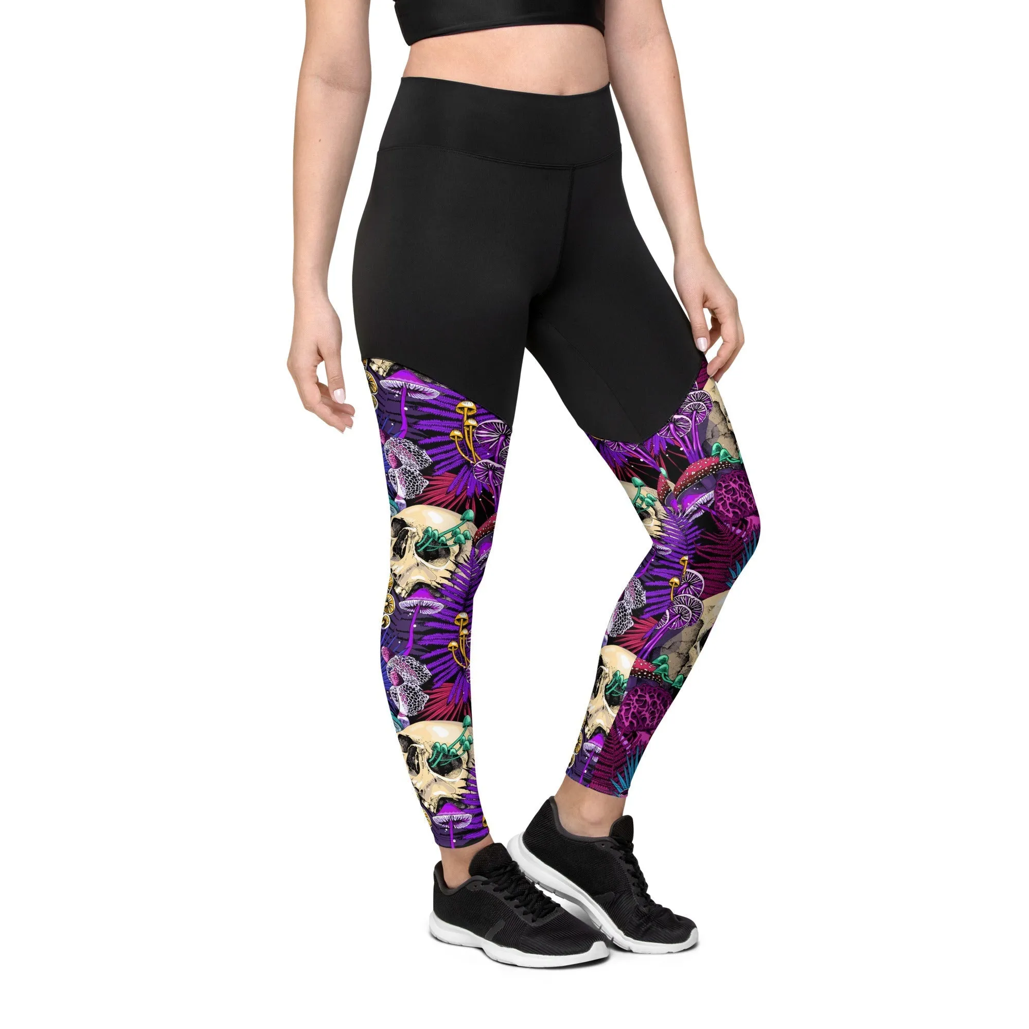 Psychedelic Skulls Compression Leggings