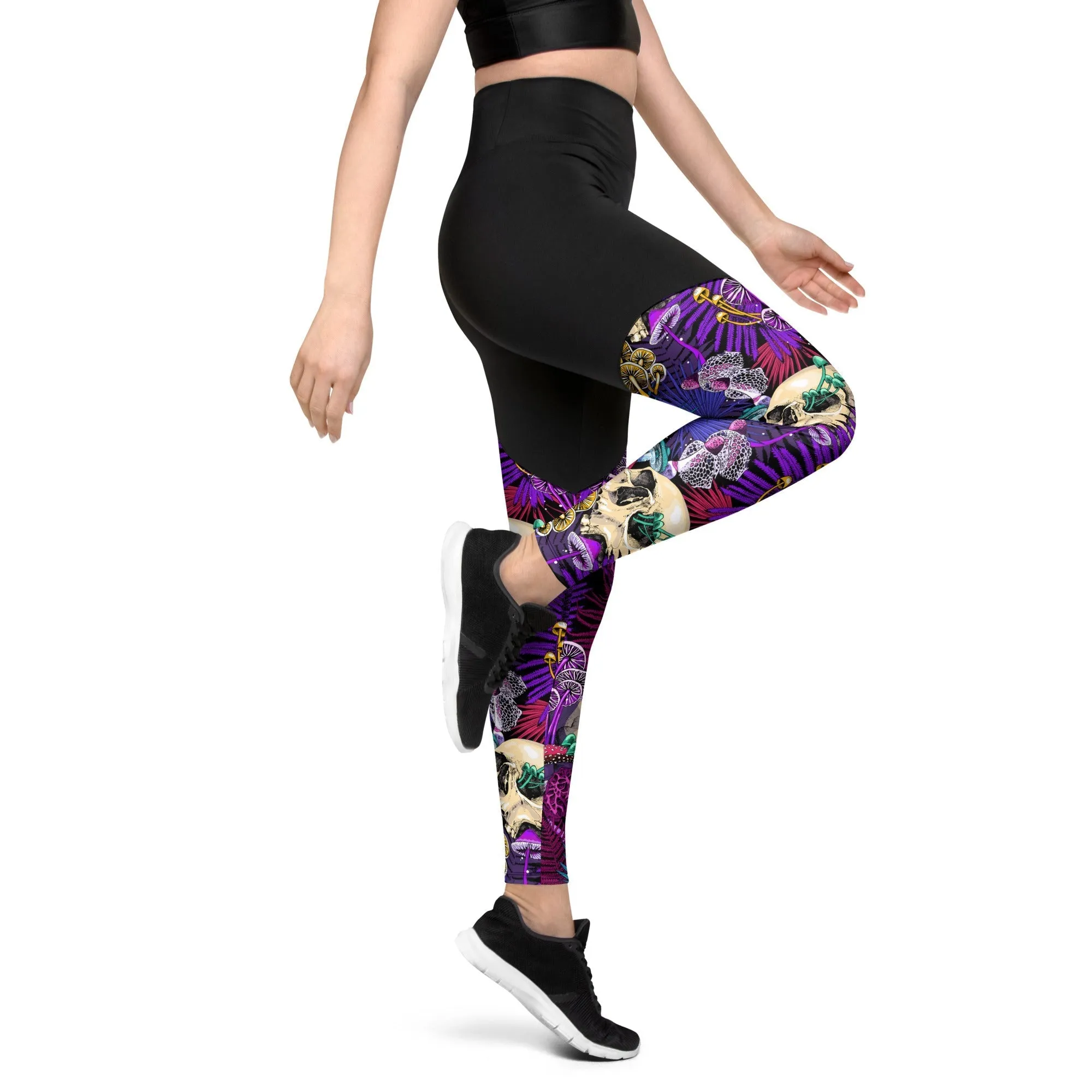 Psychedelic Skulls Compression Leggings