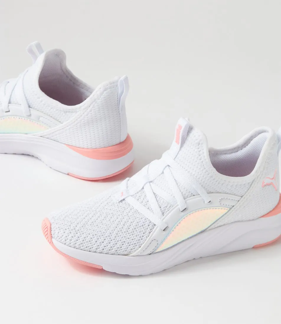 PUMA Softride 2 Jnr White Peach Smoothie Black Mesh Sneakers