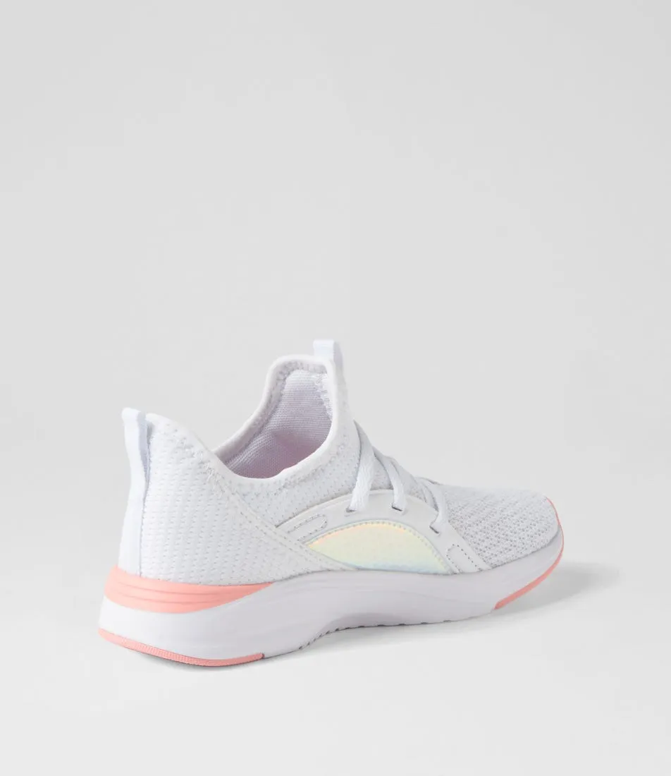 PUMA Softride 2 Jnr White Peach Smoothie Black Mesh Sneakers