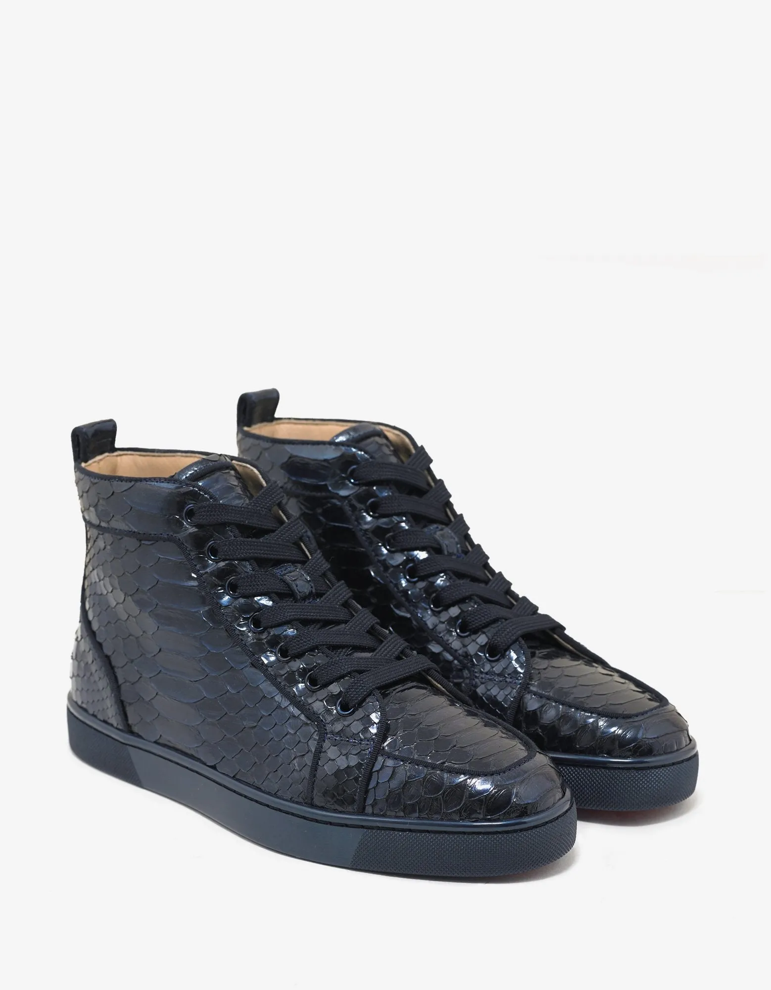 Rantus Orlato Flat Python Leather High Top Trainers -