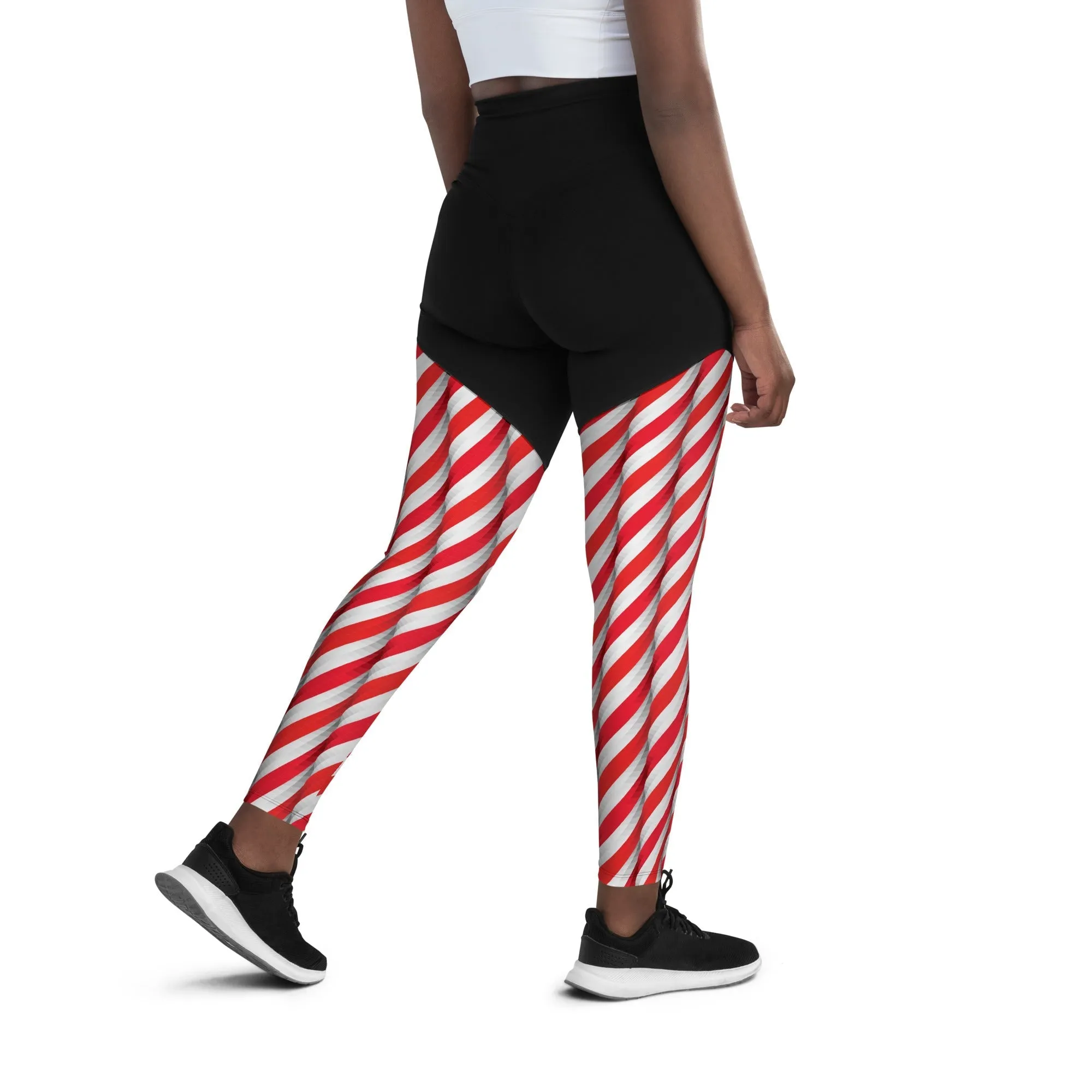 Real Candy Cane Compression Leggings