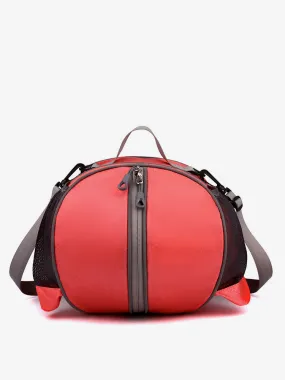 Red Basketball Sports Bag with Zipper and Shoulder Strap with Pockets