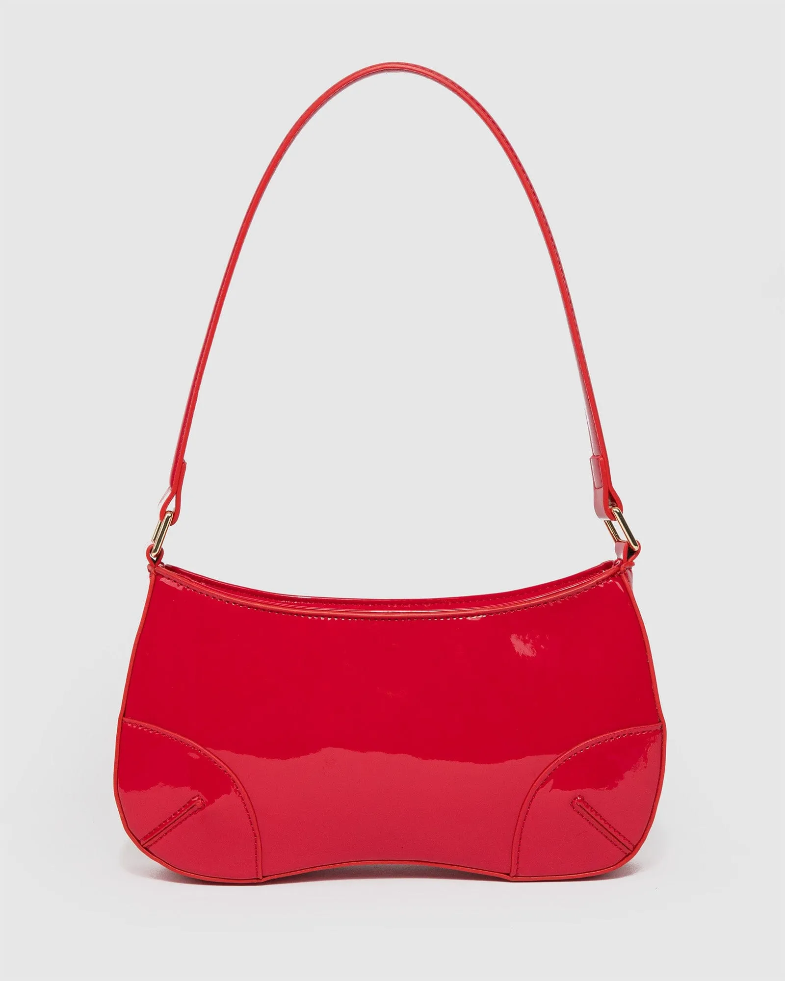 Red Calliope Curved Shoulder Bag