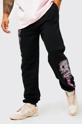 Regular Fit Dragon Graphic Joggers