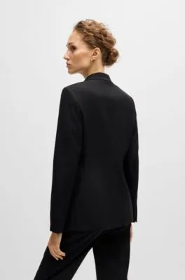 Regular-fit jacket in virgin wool with slit cuffs