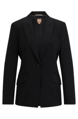 Regular-fit jacket in virgin wool with slit cuffs