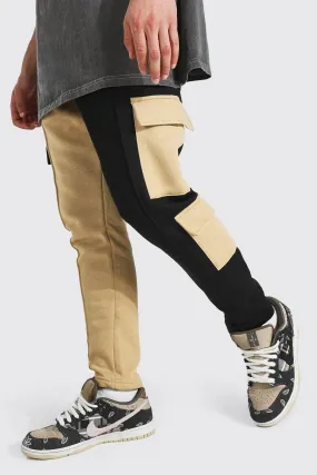 Regular Man Official Spliced Cargo Joggers | boohooMAN UK