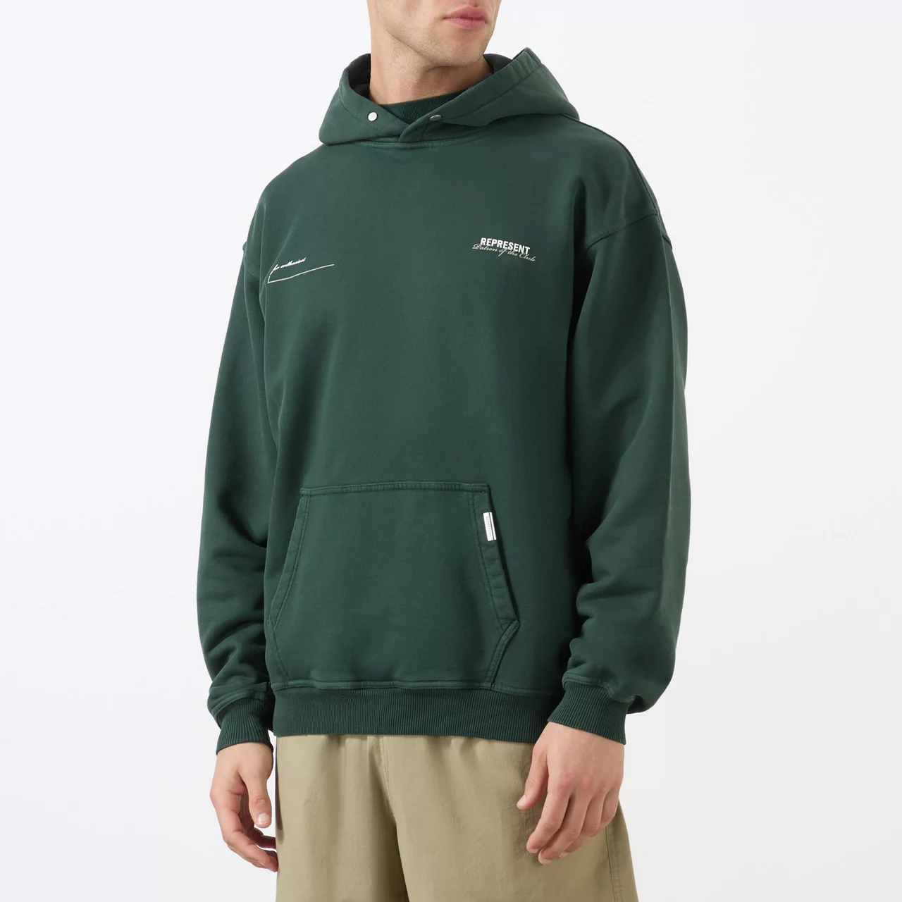 REPRESENT Patron Logo Drawstring Hoodie - Dark Green