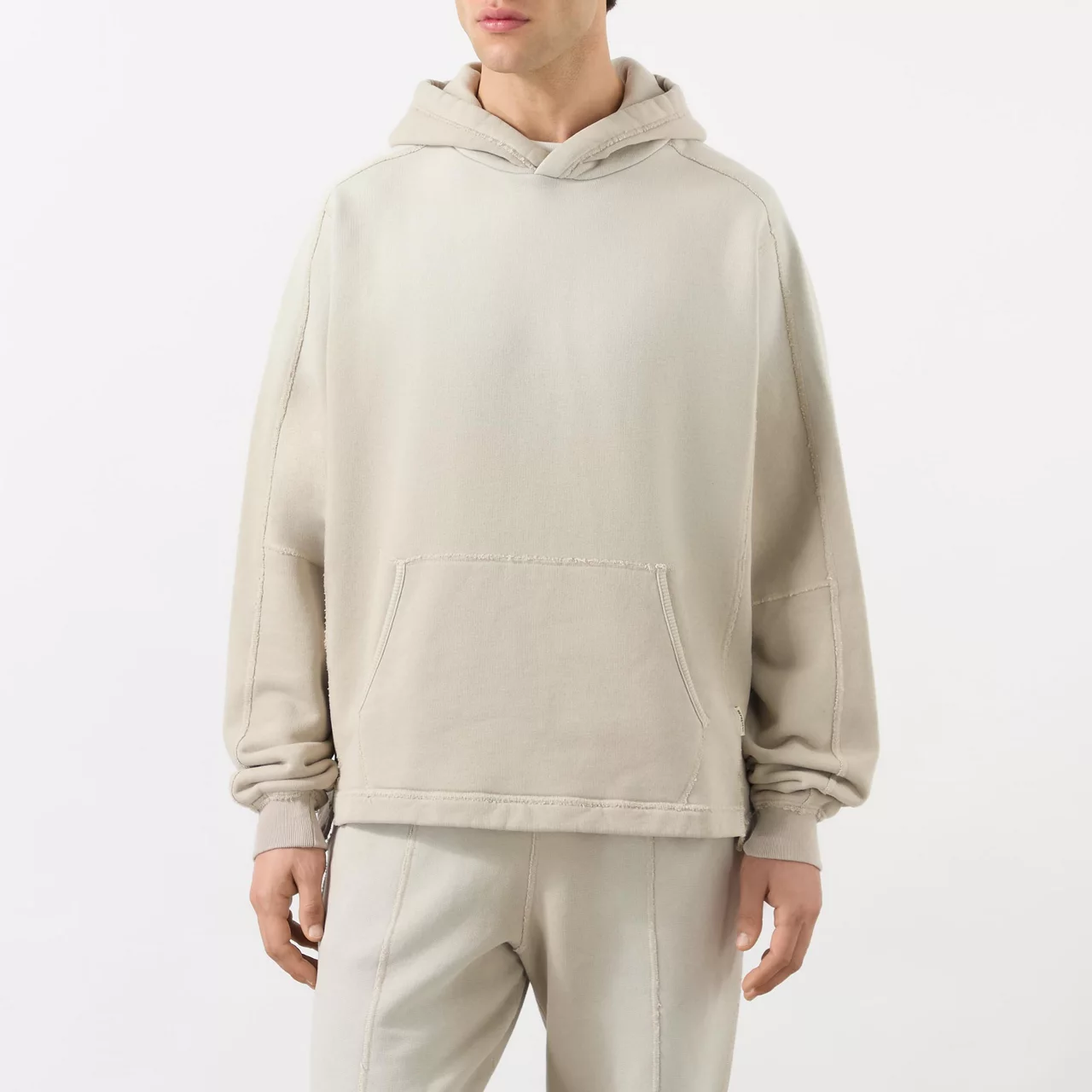 REPRESENT Step Hem Hoodie - Beige