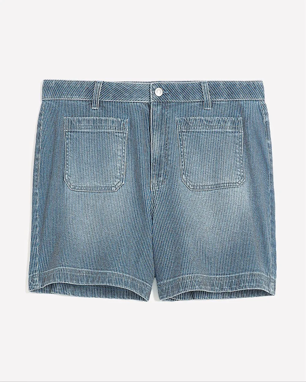 Responsible, Curvy-Fit Fashion Denim Shorts, Railroad Stripes - d/C JEANS