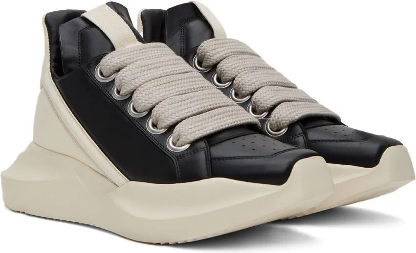 Rick Owens Black & Off-White Geth Sneakers