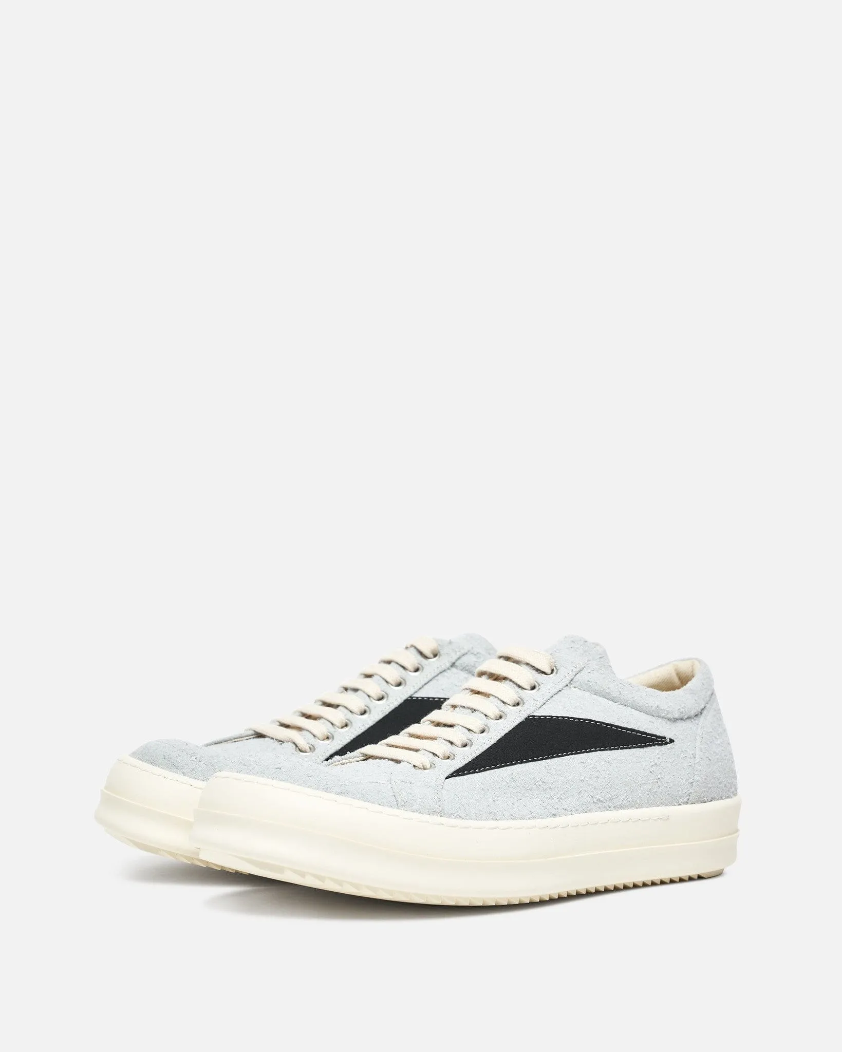 Rick Owens DRKSHDW Shaggy Suede Vintage Sneakers in Oyster/Black