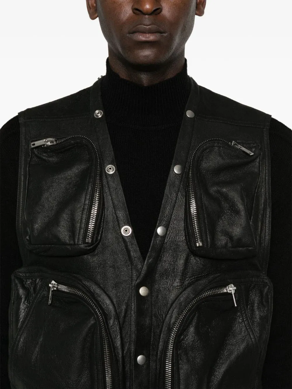 RICK OWENS - Men Gilet In Pelle - Cargo Vest