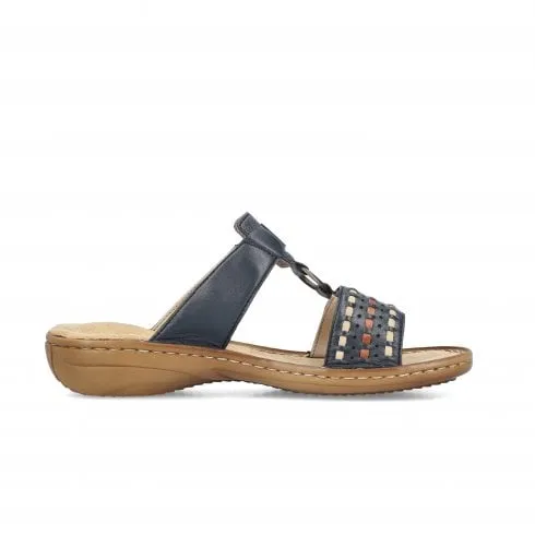 Rieker 60842-14 | Navy | Womens Adjustable Mule Sandals