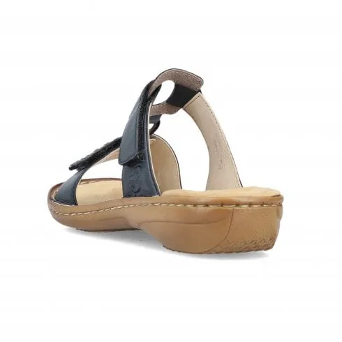 Rieker 60842-14 | Navy | Womens Adjustable Mule Sandals