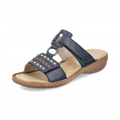 Rieker 60842-14 | Navy | Womens Adjustable Mule Sandals