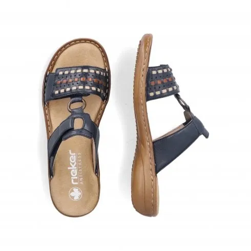 Rieker 60842-14 | Navy | Womens Adjustable Mule Sandals