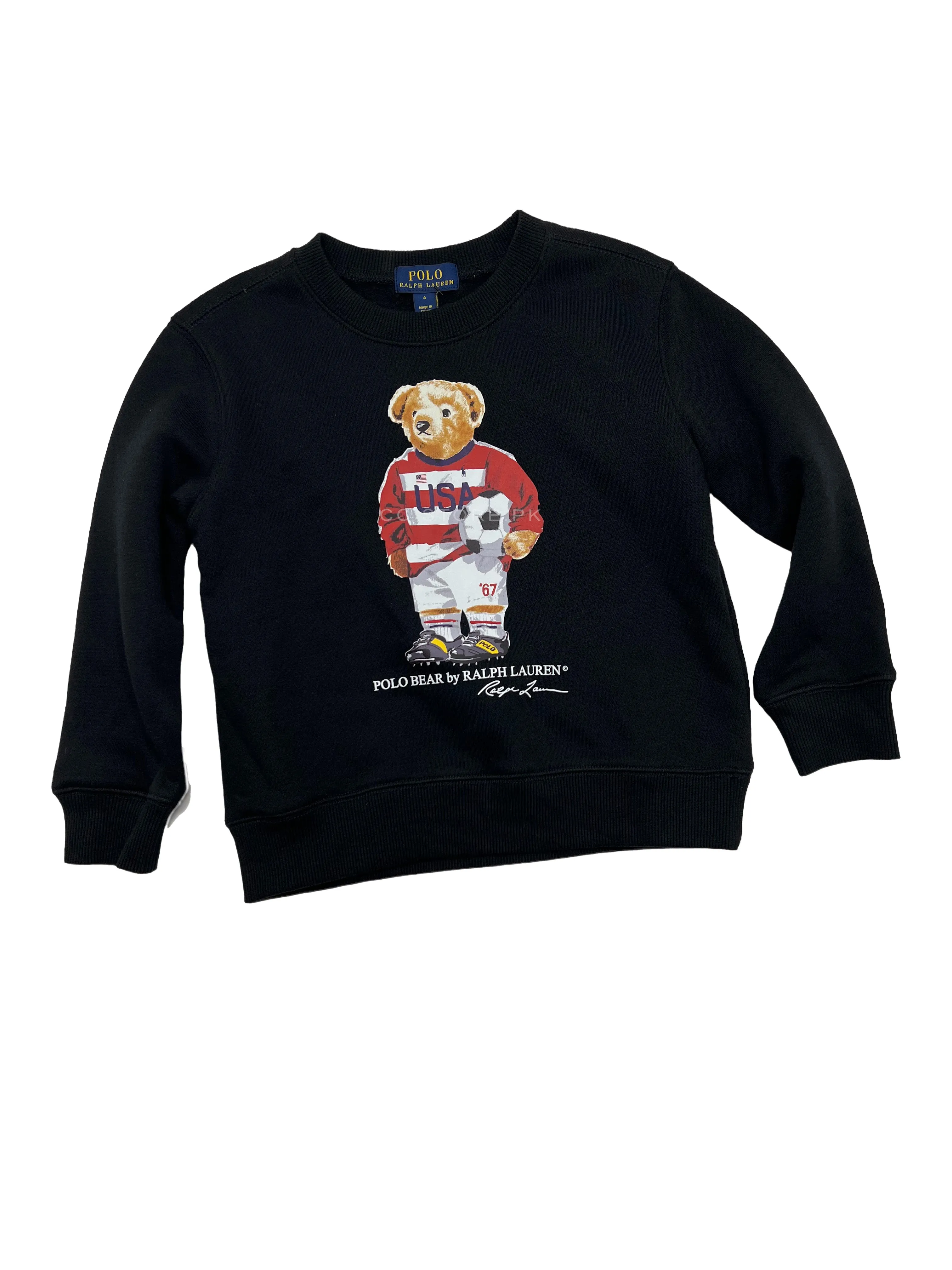 RL Polo Bear Kids Fleece Black Sweatshirt