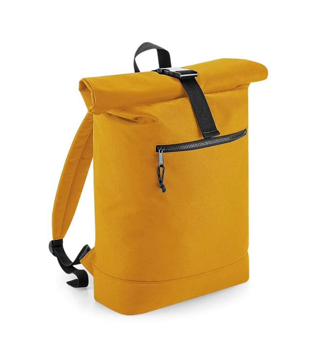 Roll top recycled backpack one size mustard Bagbase