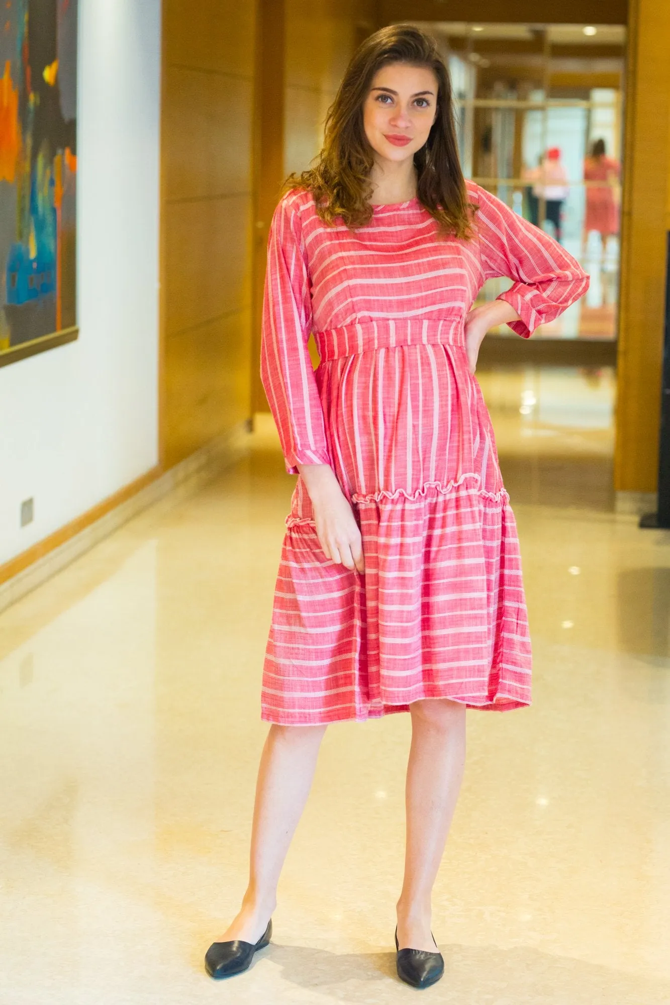 Rouge Striped Maternity & Nursing Dress