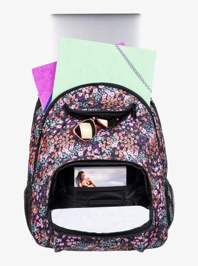 Roxy Shadow Swell Printed Backpack-Anthracite Floral Fiesta